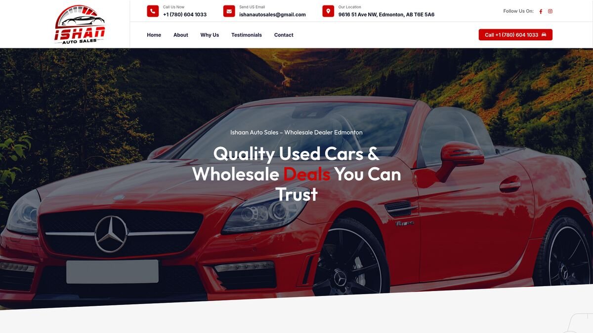 Ishaan Auto Sales website preview